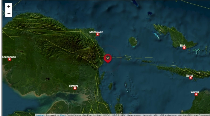 Gempa magnitudo 5,3 guncang Ransiki Papua Barat tidak berpotensi tsunami